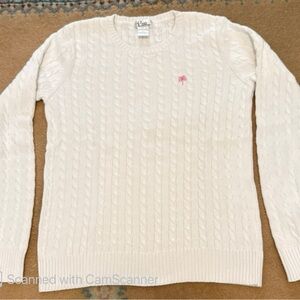 Lilly Pulitzer White Cable Sweater